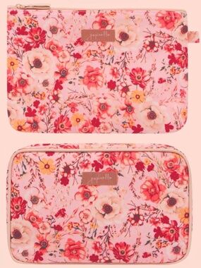 Papinelle Cosmetic Bag/Case Set Pink Floral NWT